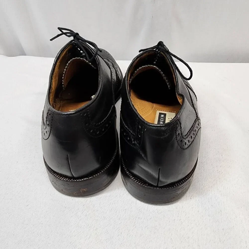 Florsheim Imperial Oxford Black Leather Wingtip Brogue Lace Up Shoes Size 9 C